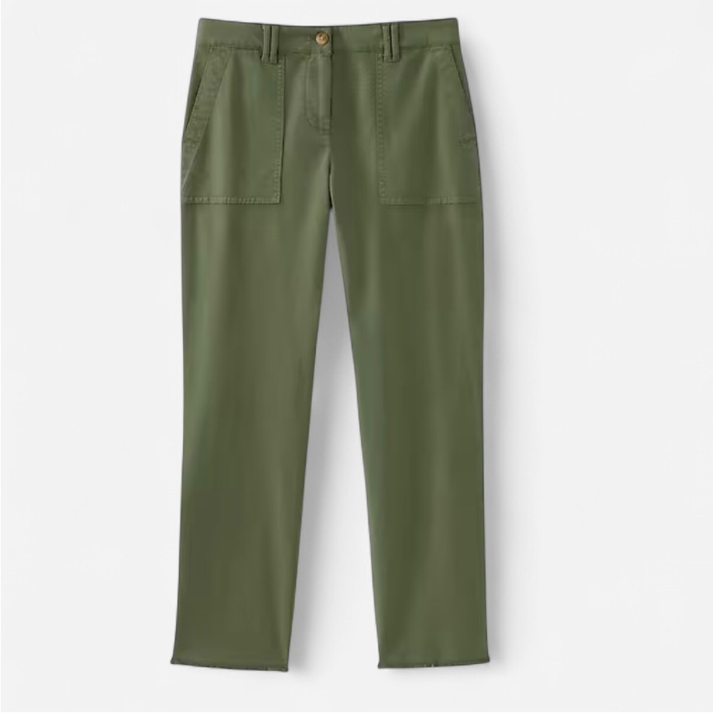 J. Jill Sage Green Straight-leg Fringed Hem Casual Pants
Size 18 Tall NWT